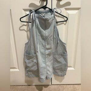 Aerie Light Blue Tie-Strap Romper